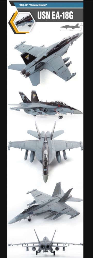 Academy 12560 samolot E/A-18G VAQ-141 Shadow Hawks model 1:72