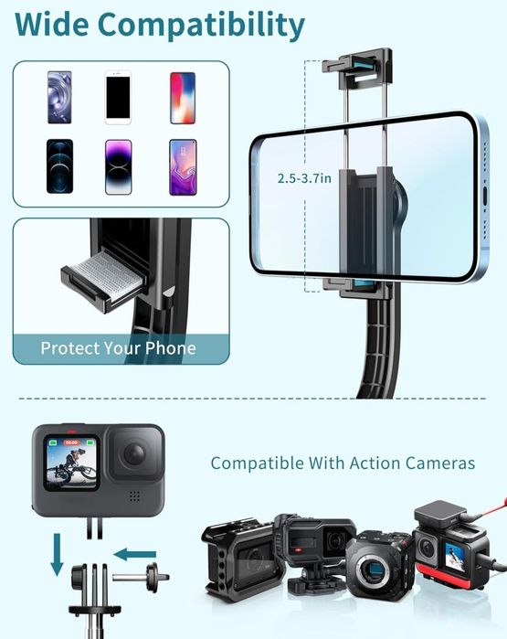 Selfie Stick, 41'' rozkładany statyw na telefon z uchwytem