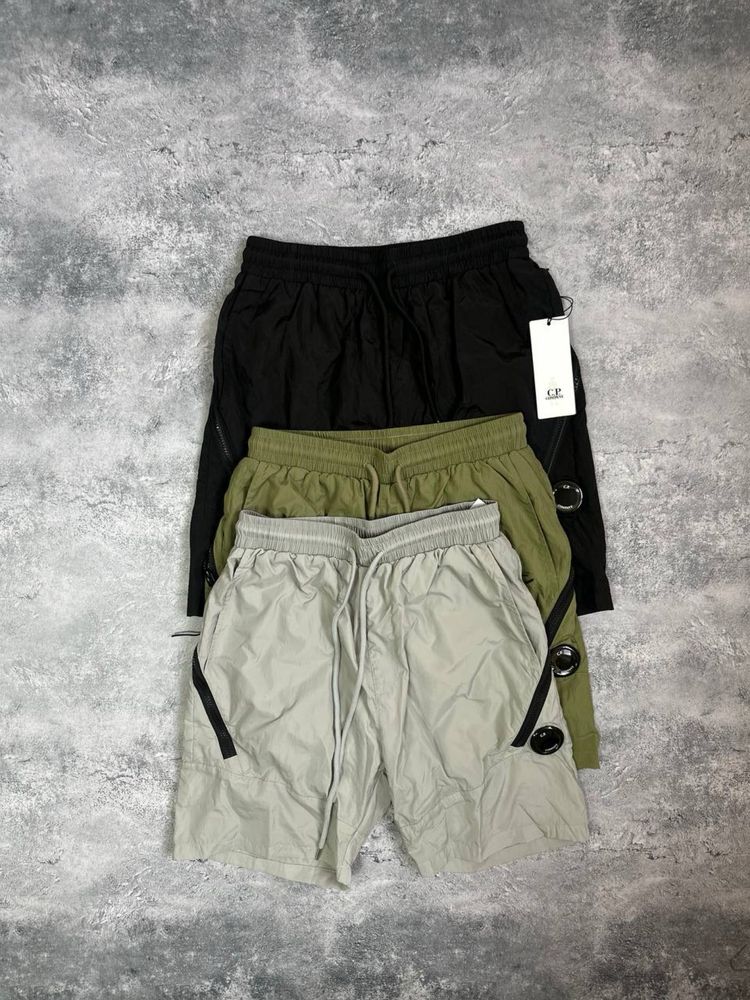Чорні Зелені Нейлонові шорти cp company сіпі компані з лінзою s m l xl