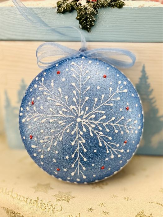 bombka z psem rasy haski ręcznie wykonana