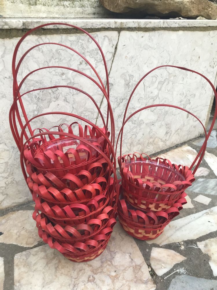 Cestos palha/bambu pequenos ( 8 unidades)