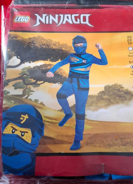 Strój Ninjago Jay LEGO oryginalny 5-8 lat Halloween Karnawał