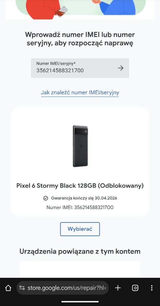 Pixel 6 nowy po wymianie gwarancyjnej Google