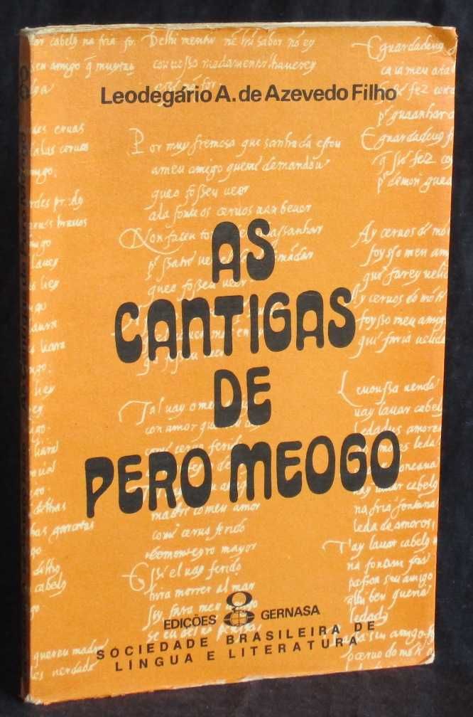 Livro As Cantigas de Pero Meogo Leodegário A. De Azevedo Filho