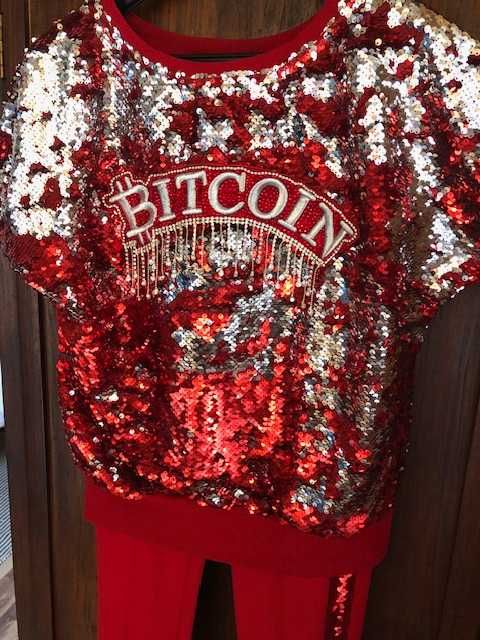 Dres damski czerwony z cekinami Elisabetta Zanardi, rozmiar S