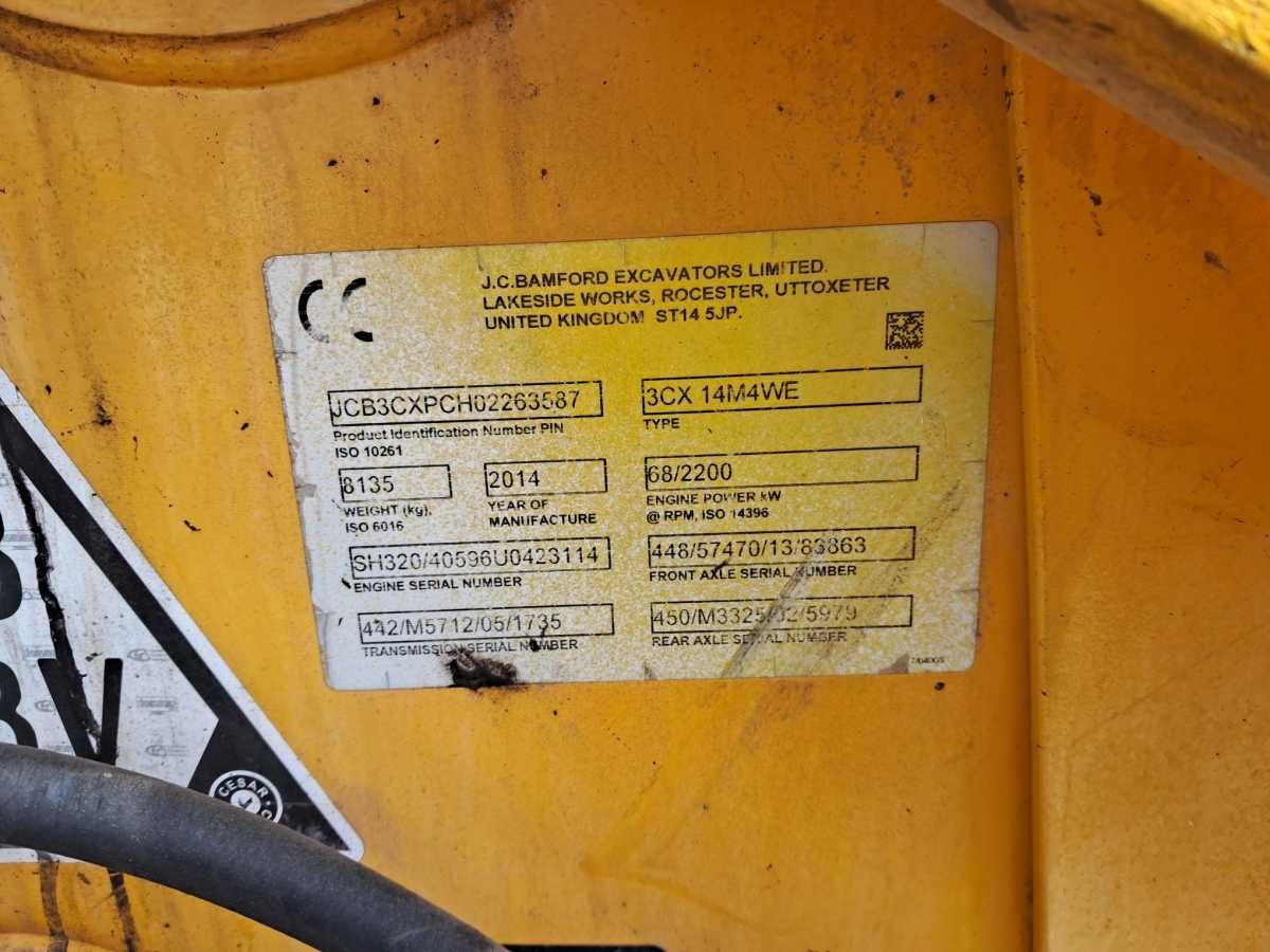 Koparko ładowarka JCB 3CX 14M4WE – 2014 – 8135 kg – poleasingowa