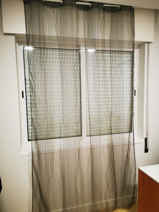 Cortinado Transparente Cinzento
