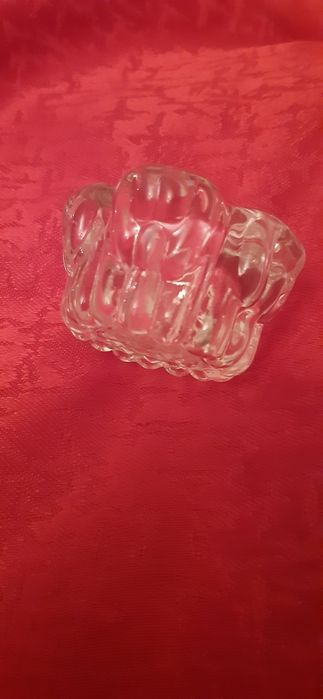 Świecznik PRL grube szkło