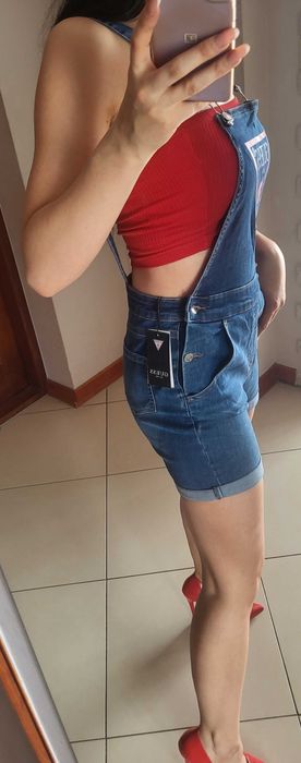 Ogrodniczki krótkie Guess z metką xs s 158 164 jeans logo
