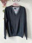 Elegancki sweter bawełniany w serek rozm. L