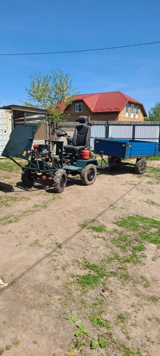Продам саморобний трактор 4 на 4 з причепом