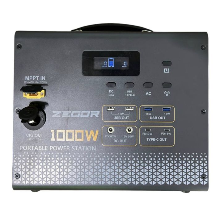 Зарядна станція портативна ZEGOR YC 1100 / 1000 Вт (пікова потужність