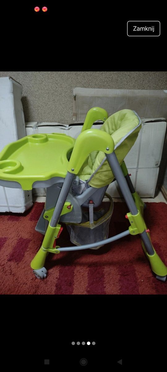 Krzesełko do karmienia Citi Baby Mambo zielono-szare