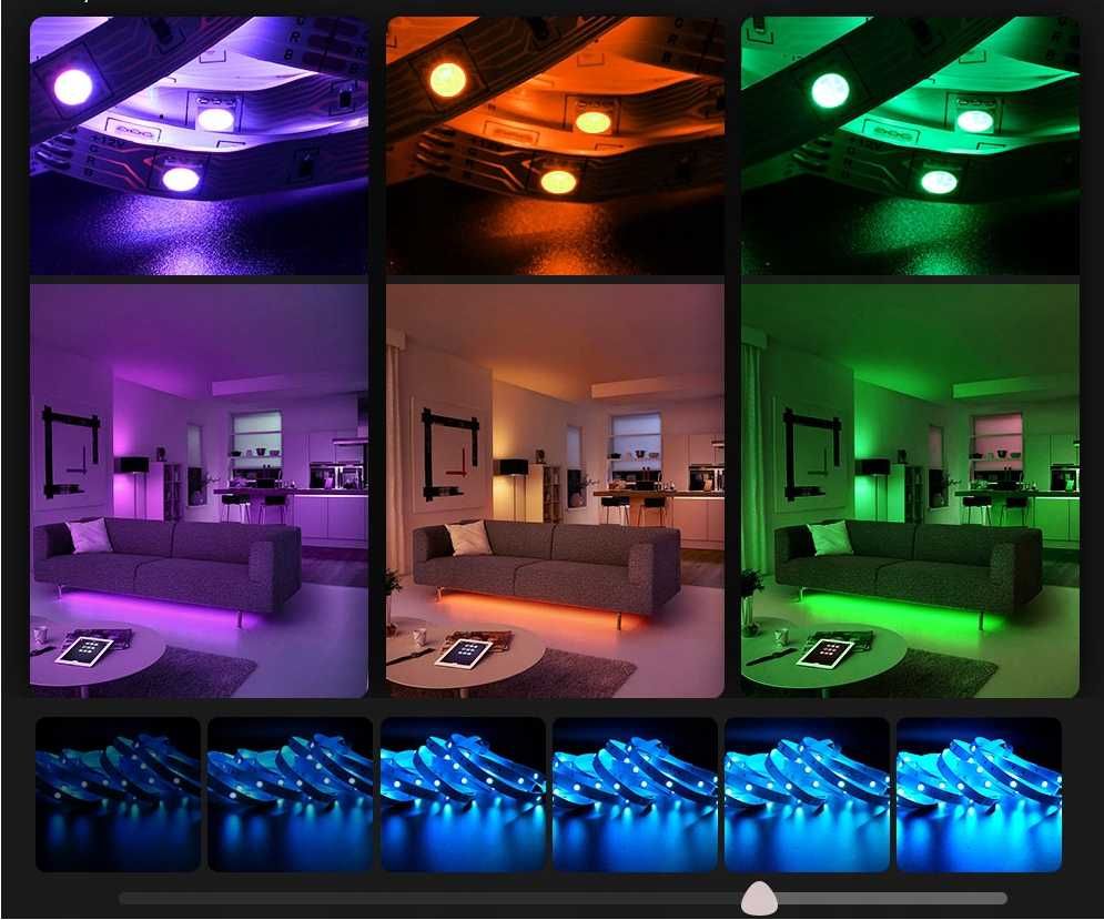 Taśma LED 20M RGB 5050 Bluetooth Aplikacja Mobilna