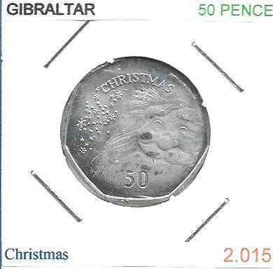 Gibraltar - - - 50 Pence - 2015 - - - Christmas - - - Moeda