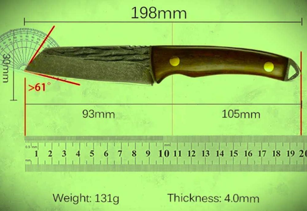 nóż tasak kuty bushcraftowy, turystyczny, domowy
