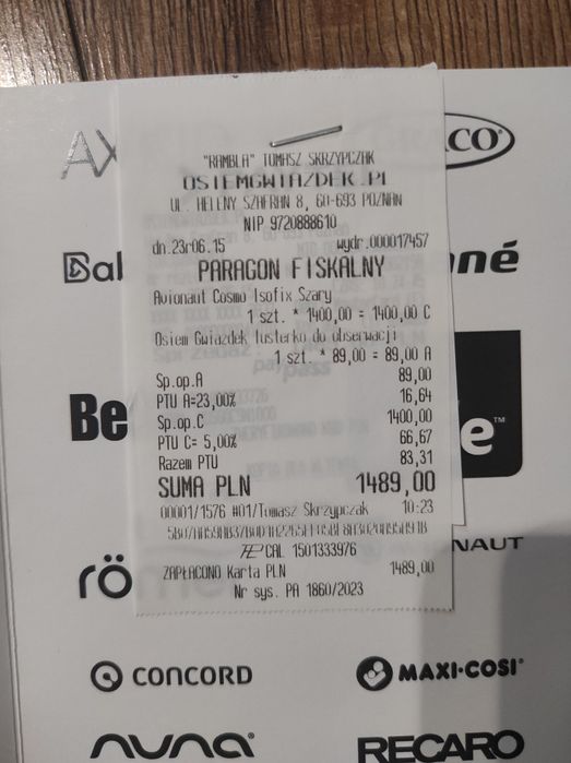 Avionat cosmo Fotelik-nosidelko