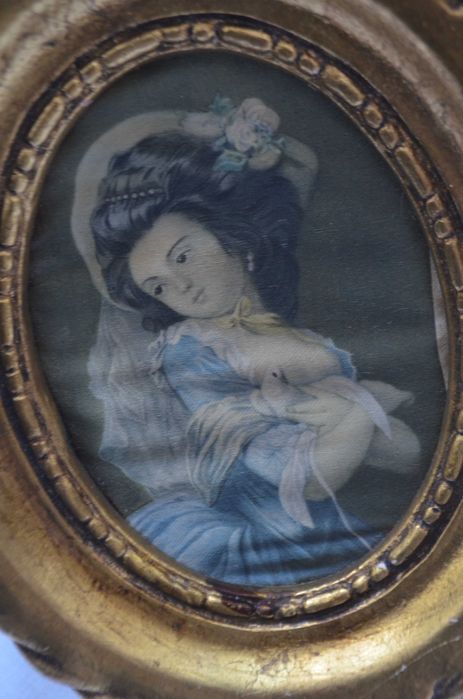 owalny obrazek jedwab