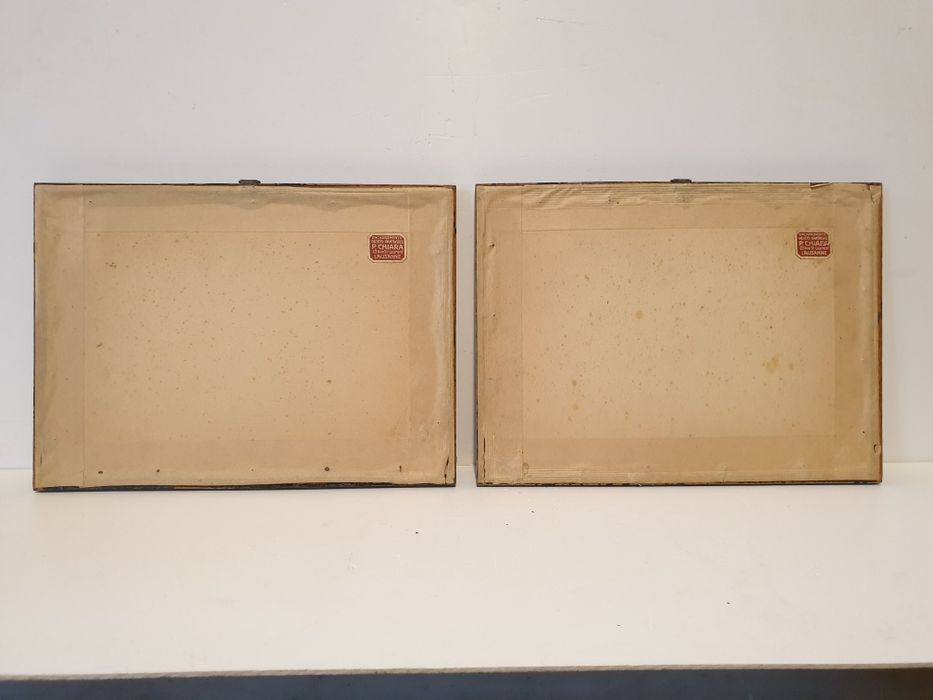 Par de lindas antigas litografias francesas