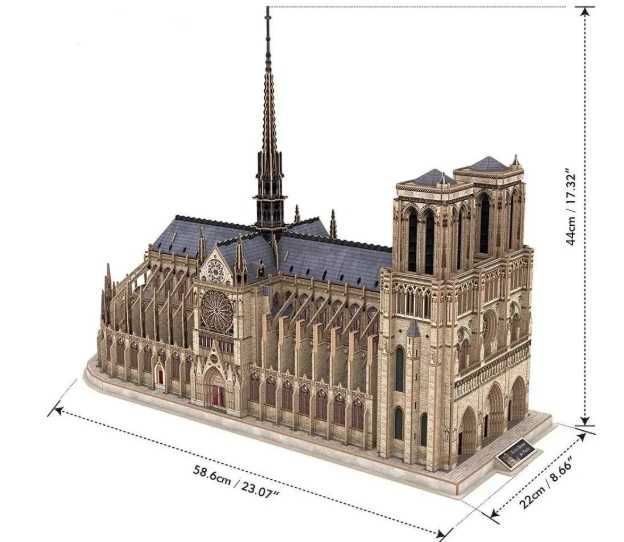 NOWE Zafoliowane Cubic Fun Puzzle 3D 293 el. Katedra Notre Dame 080025