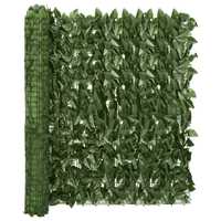 vidaXL Tela de varanda com folhas verde-escuras 300x100 cm 315487