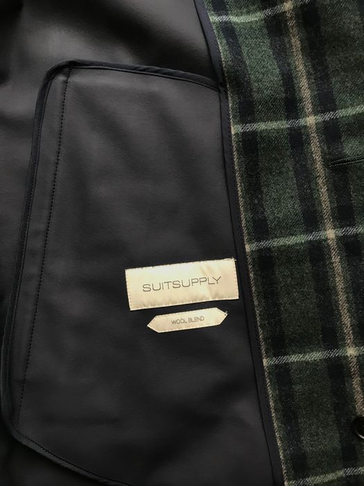 Wełniany płaszcz przeciwdeszczowy z kapturem Suitsupply 48 nowy