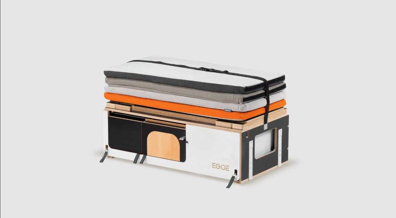 Zabudowa kamperowa box Egoe Nestbox Camper 200, zestaw jak nowy, łóżko