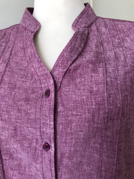 Lniana bluzka ze stójką