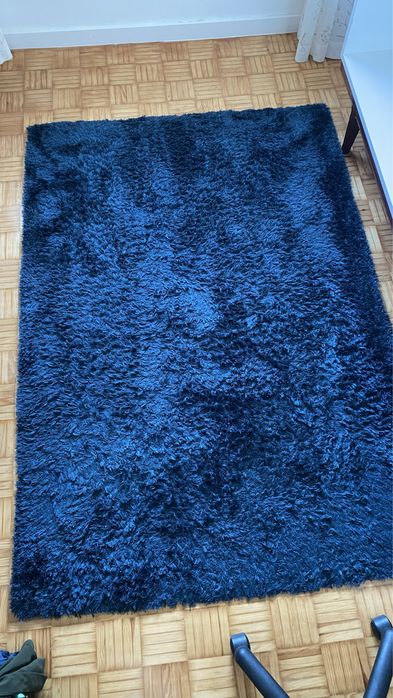 Tapete de pelo azul