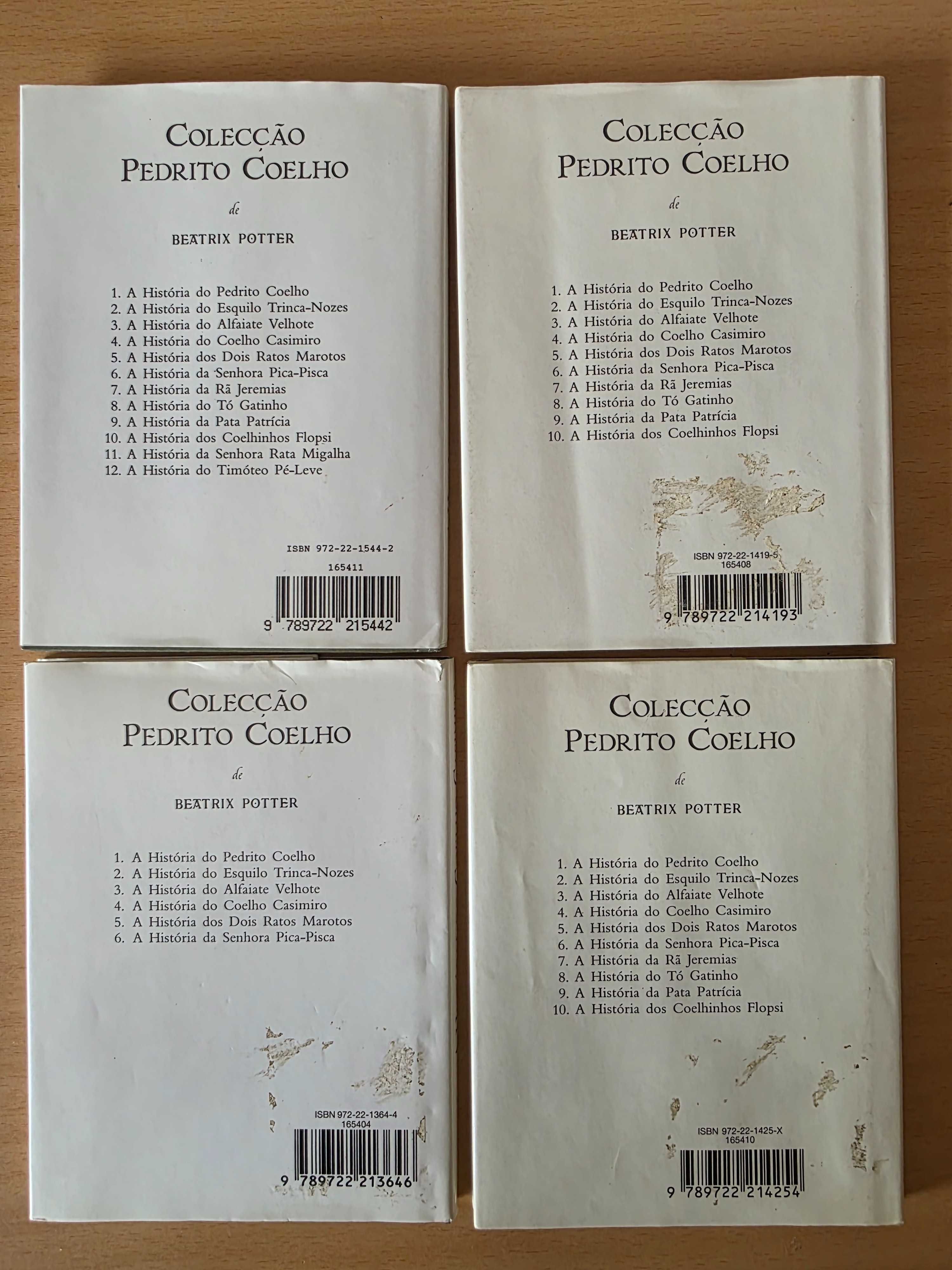 4 livrinhos infantis da coleção Pedrito Coelho de Beatrix Potter