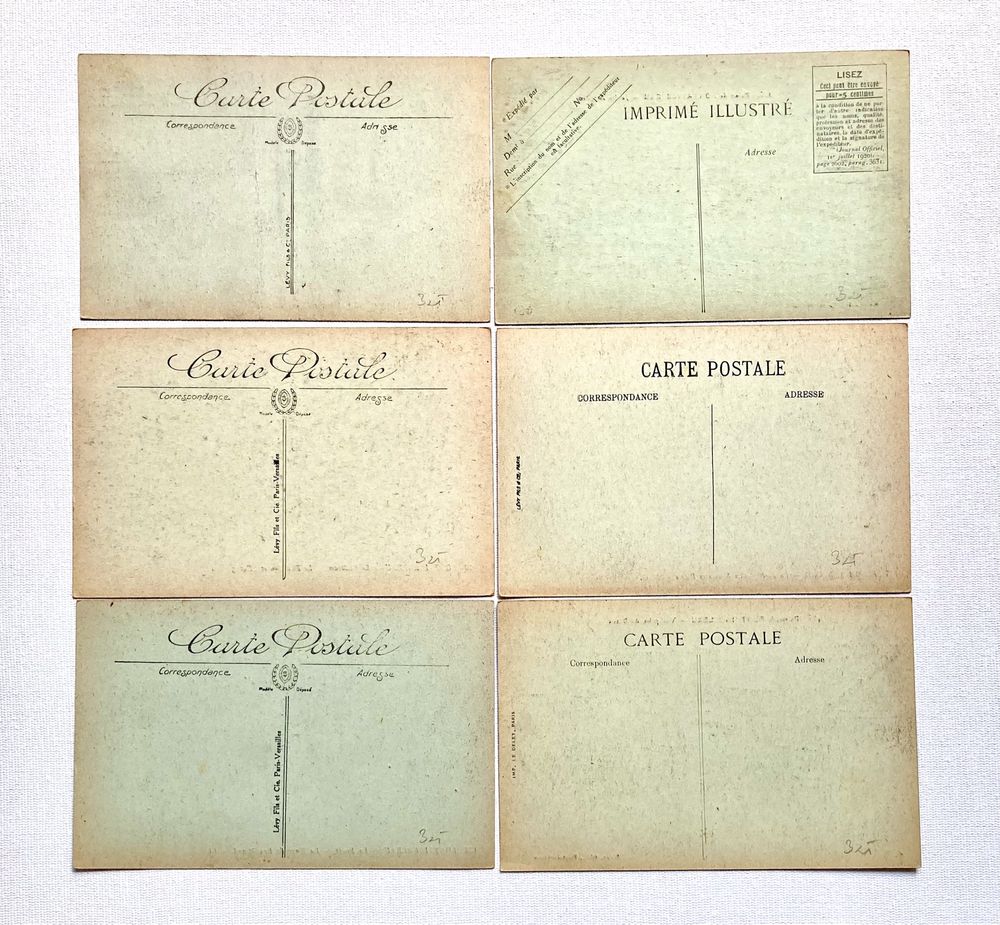 Stare pocztówki Fontainebleau Francja 1920 zestaw 6 szt.