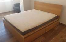 Cama de casal c/ colchão e estrado IKEA MALM 160×200