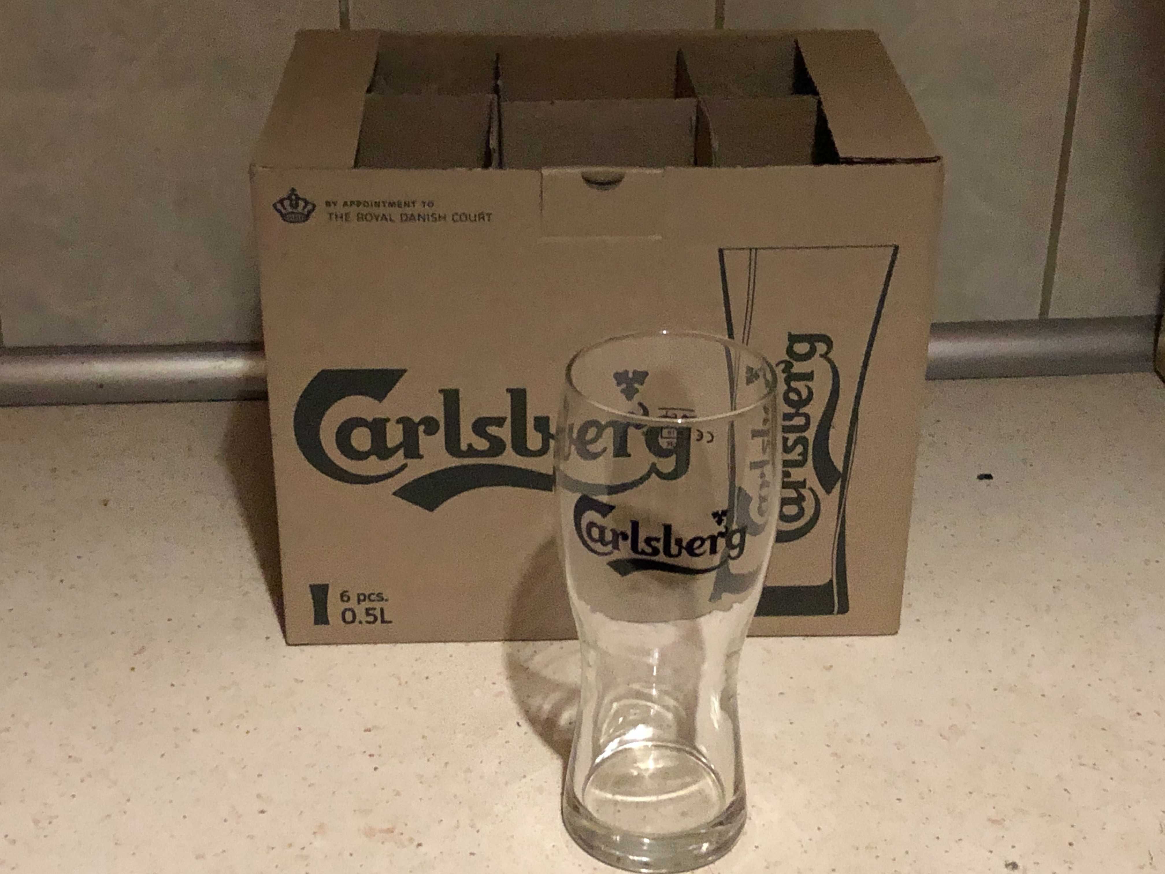 6X Nowych szklanek Carlsberg 0.5