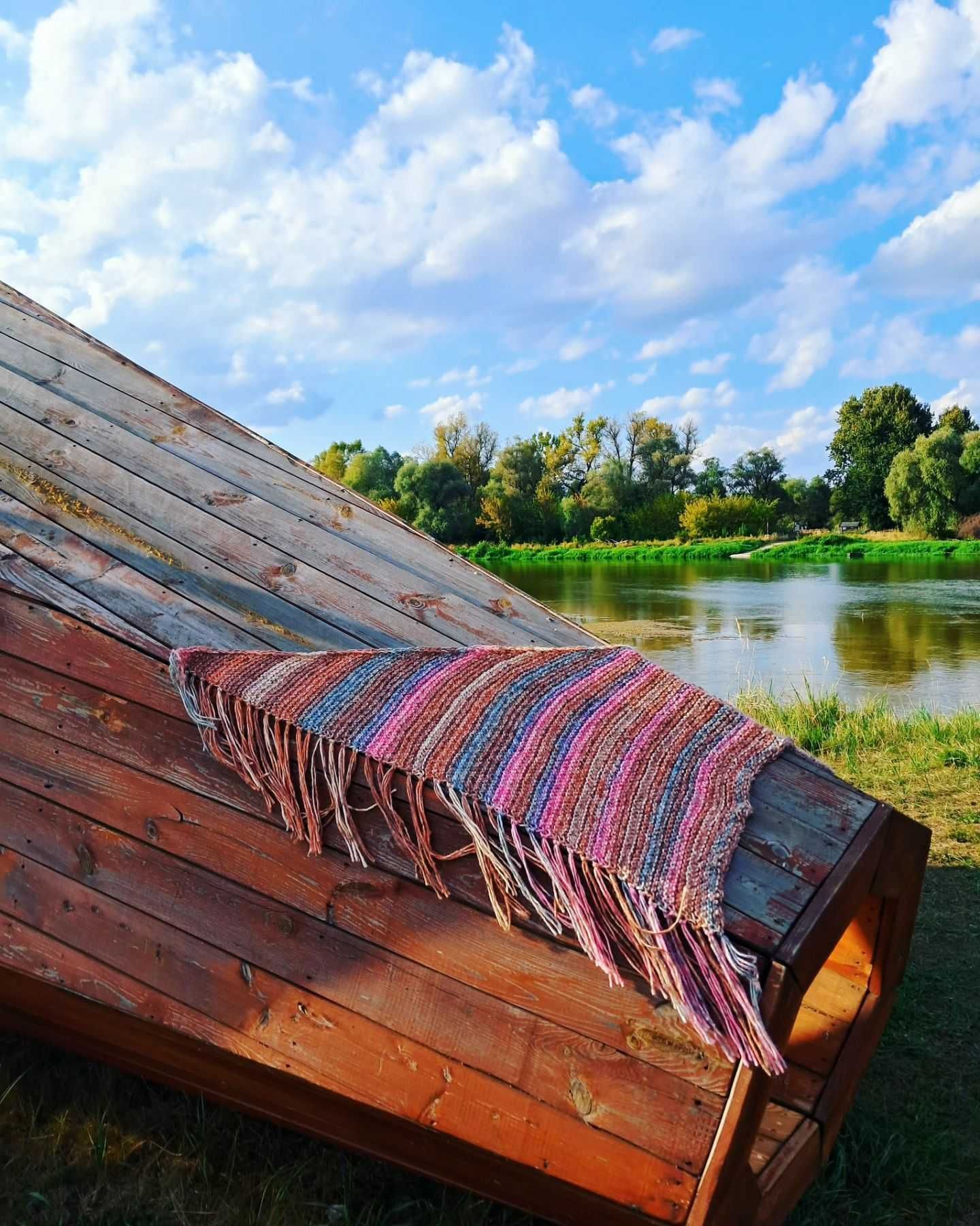 Piękna, Wełniana, Ciepła Duża CHUSTA Boho, Szal XXL Z FRĘDZLAMI