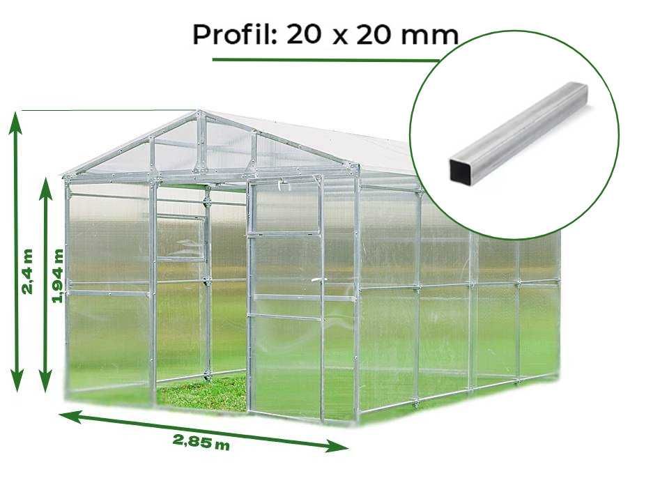 Szklarnia z Poliwęglanu 4mm 2,85х4m, 6m, 8m, 10m, 20x20mm + 5 prezenty