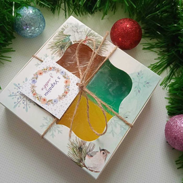 Подарунковий набір мило ручної роботи Новорічний подарунок жінці