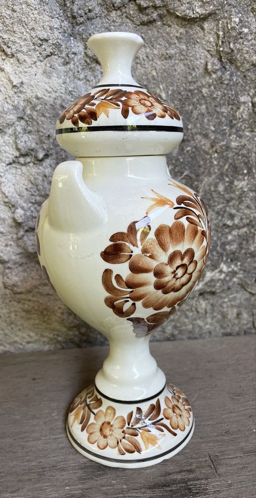 KOŁO stara amfora karafka ceramiczna fajans PRL + wazonik