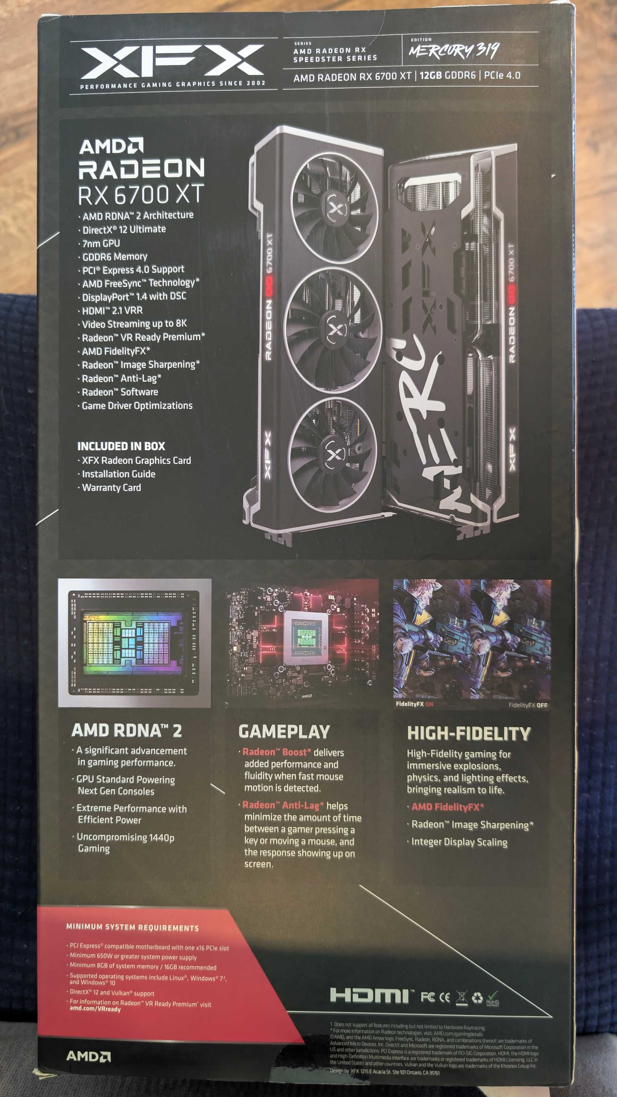 Gráfica XFX Speedster AMD Radeon RX 6700 XT MERC319 Black