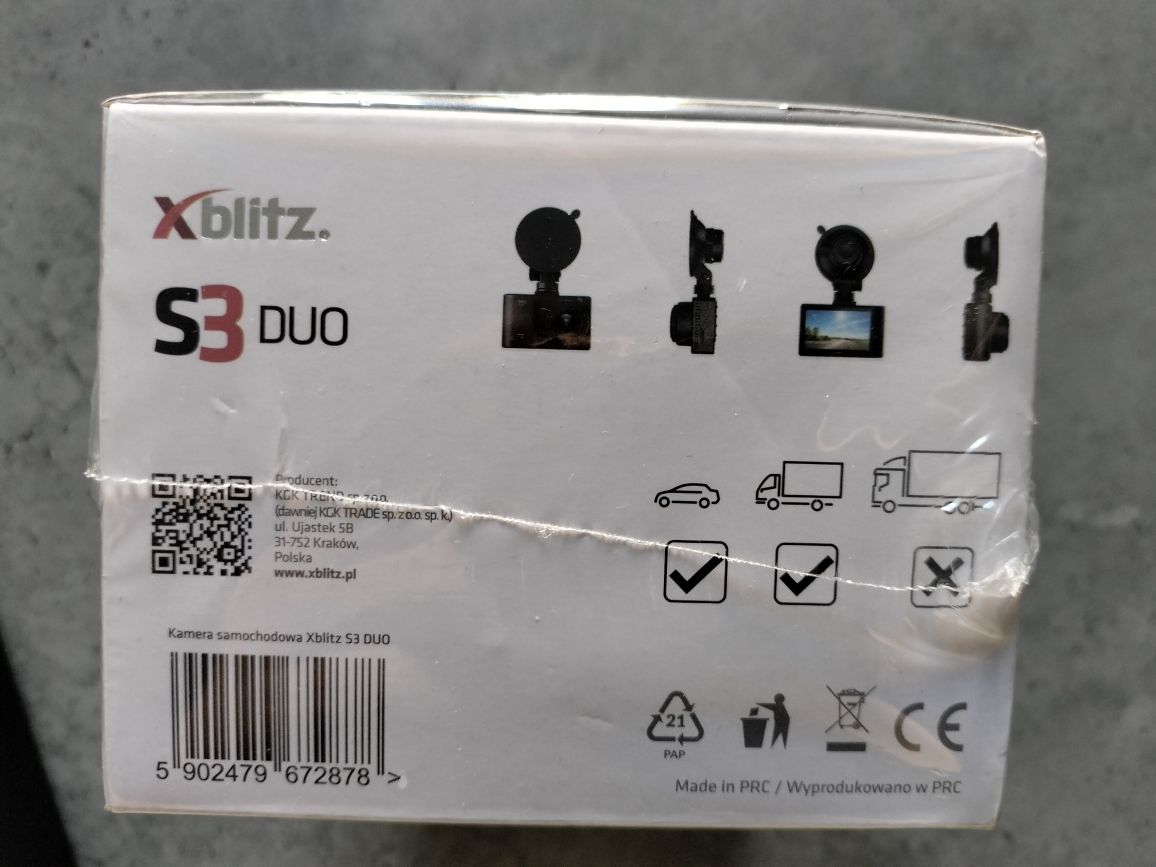 Wideorejestrator Xblitz S3 Duo – Kamera Przód + Tył - NOWA!