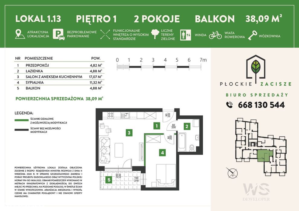 Płockie Zacisze - Kutnowska 17 - 38,09 m2
