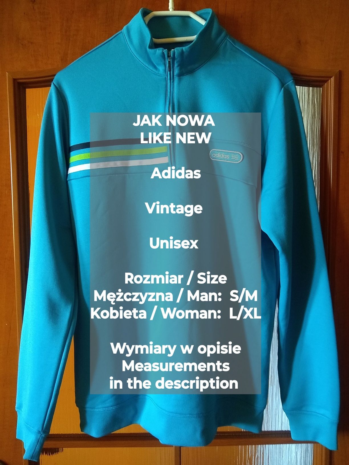 Adidas  Vintage  Bluza sportowa, Uniseks, Rozmiar S-XL