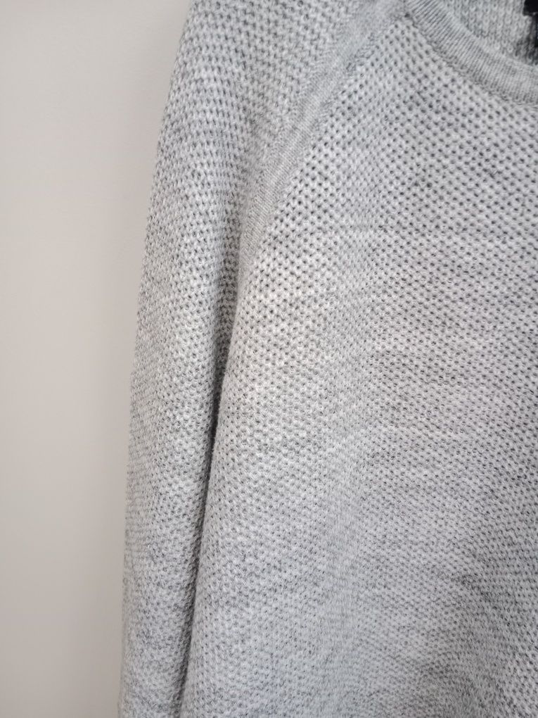 Szary gładki sweter męski h&m L