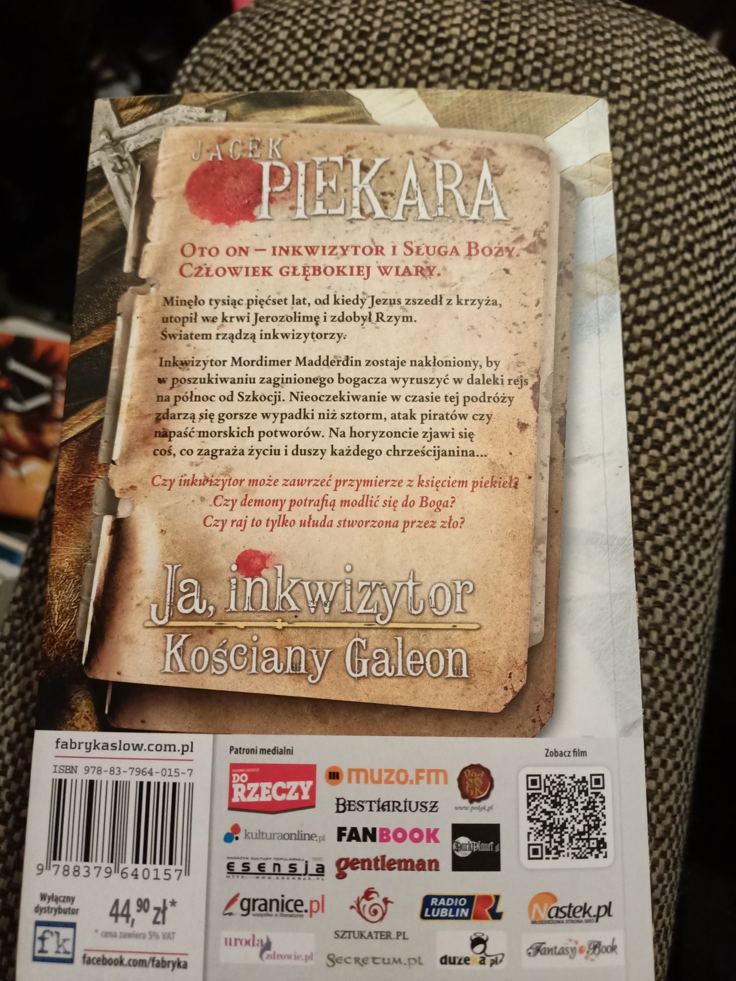 Książka ja inkwizytor kościany galeon  Jacek piekara