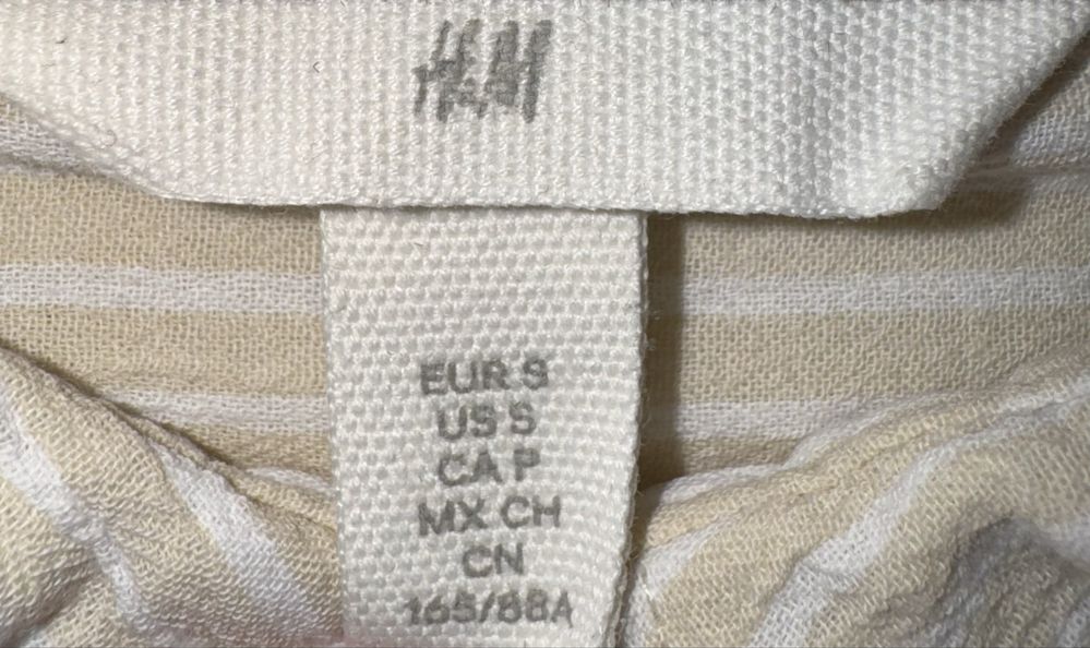 Luźna koszulowa sukienka H&M S bawełna prążek basic codzienna oversize