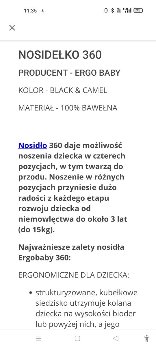 Ergobaby 360 nosidło firmowe