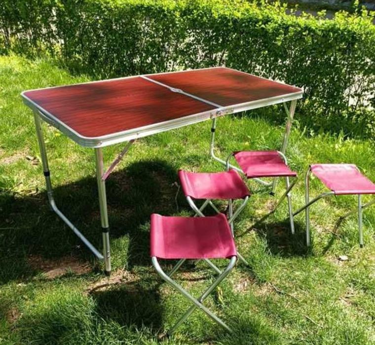Стол алюминиевый туристический раскладной для пикника + 4 стула