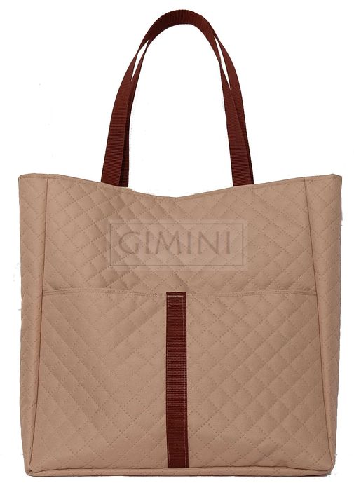 Torebka GIMINI shopper, torebka na zakupy, torba damska duża CREAMOWA
