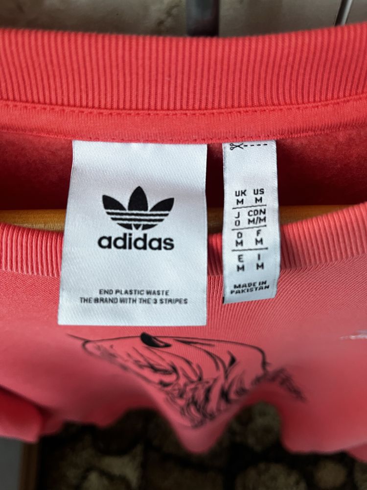 Світшот Adidas original! З аніме принтом ручної роботи(Макіма), М-Л
