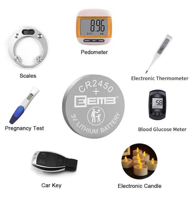 Pilhas lítio 3.0v CR2450 - 20 unidades