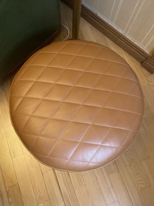 Круглый Пуф Natuzzi Italia из натуральной кожи